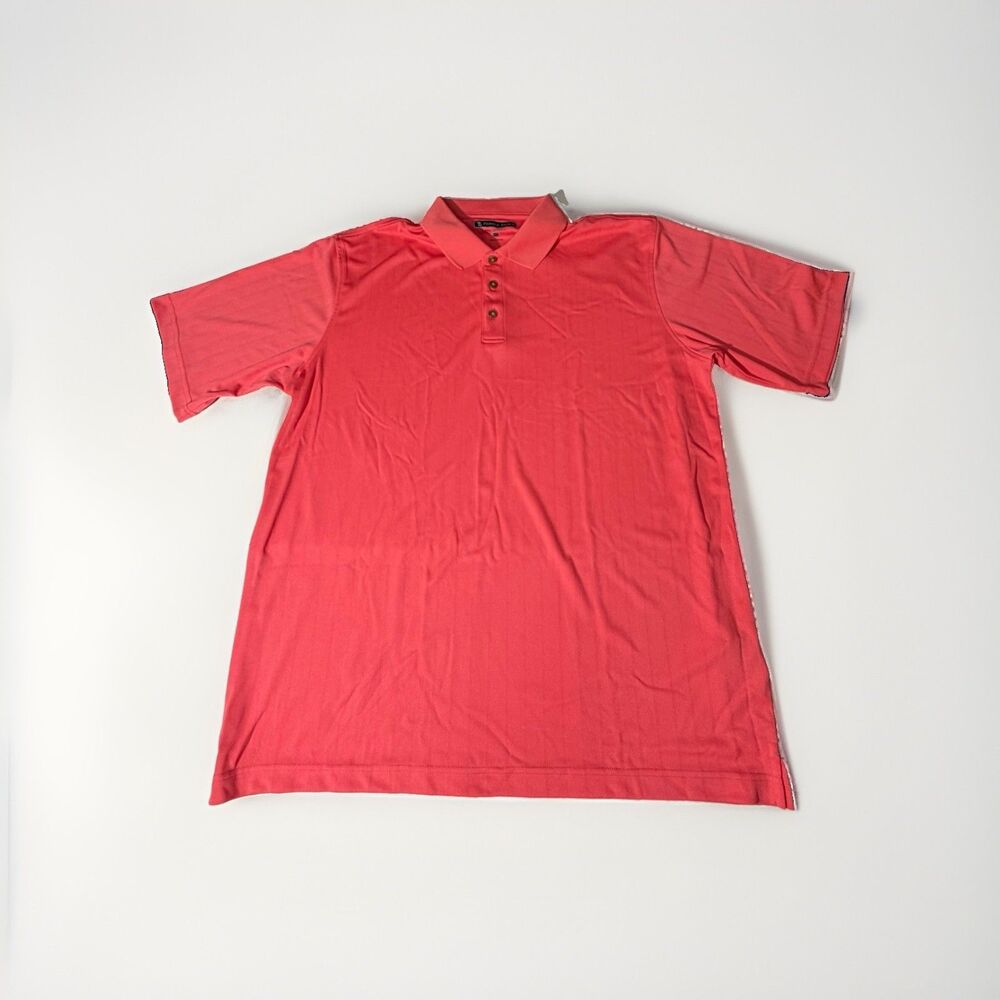 Pebble Beach Performance Men’s XXL Coral Pink Golf Polo Shirt Short Sleeve